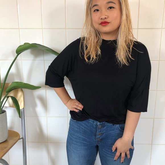 American Apparel Rayon Mock Neck Top XS - Picture 3 of 4